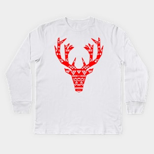 The Elk Adult red Kids Long Sleeve T-Shirt